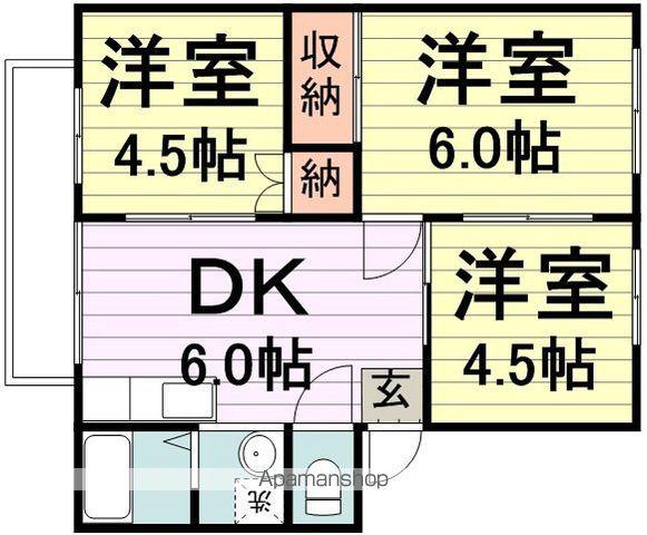 パナハイツエミィ(3DK/2階)の間取り写真