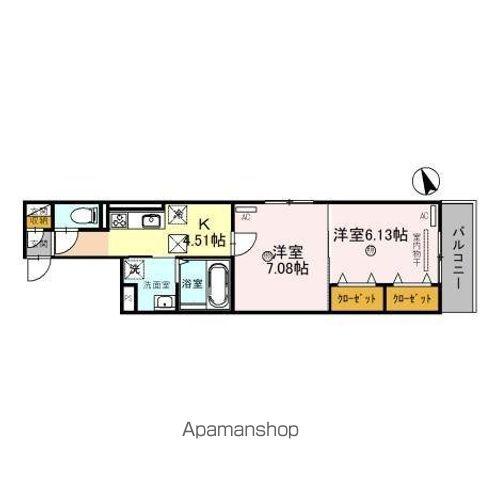 すずらん彦根(2K/1階)の間取り写真