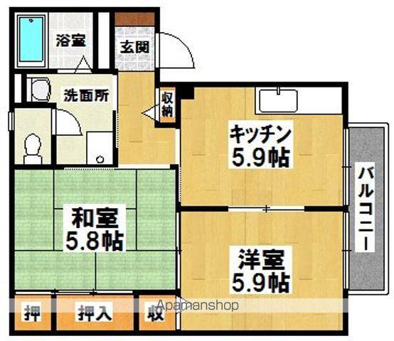 ラフォーレ深井G・H・I棟(2DK/1階)の間取り写真