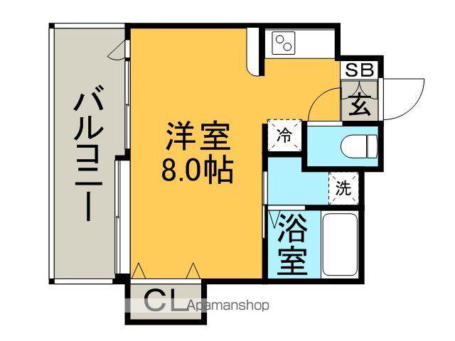 セラフィーノ白金(1K/2階)の間取り写真