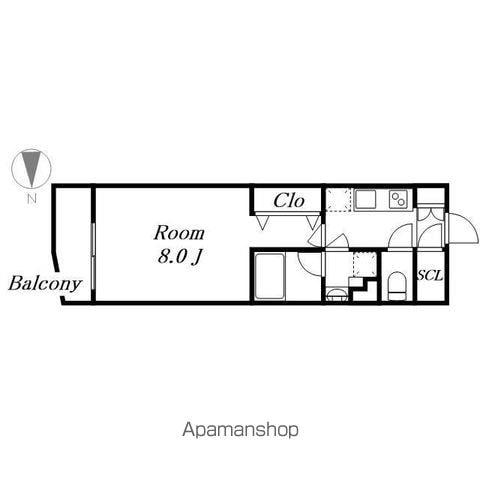 ブランシエスタ金山(1K/13階)の間取り写真