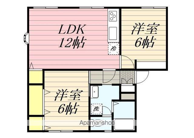 タウニィ明星(2LDK/1階)の間取り写真
