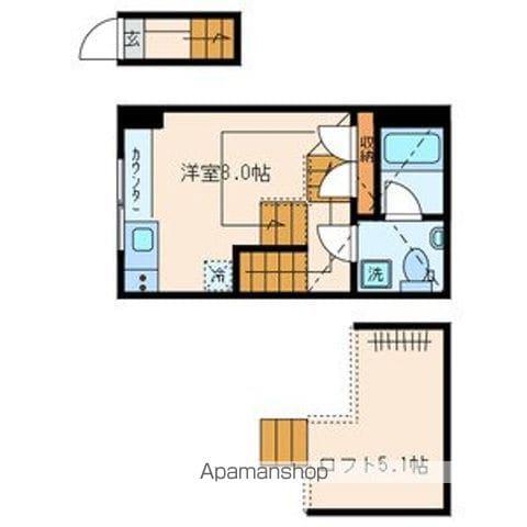 PASEO イースト(ワンルーム/2階)の間取り写真