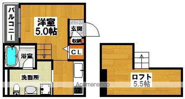 LUNA堺東(1K/2階)の間取り写真