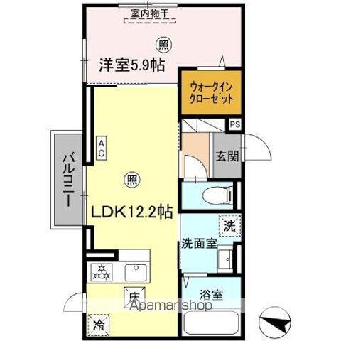 S&T GRACE SQUAREエス&ティ グレース スクエア(1LDK/1階)の間取り写真