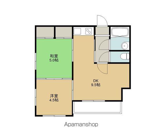 パールハイム細工町(2DK/7階)の間取り写真