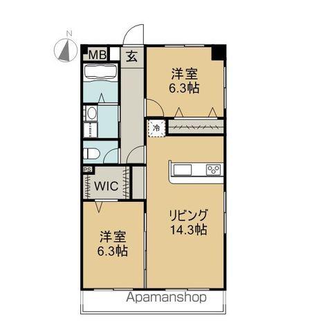 カサ・ブランカ(2LDK/1階)の間取り写真