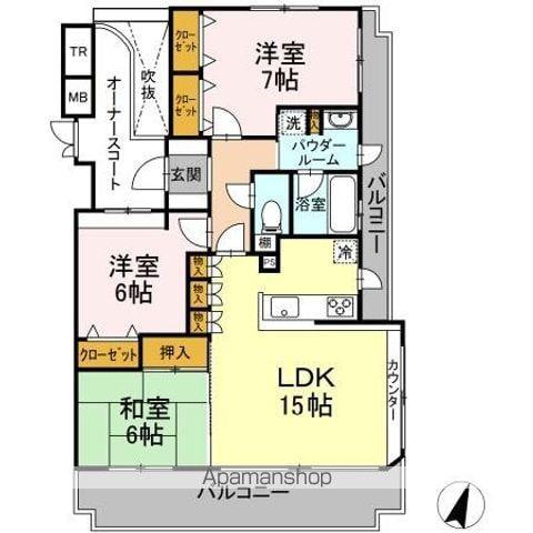 Dクラディア西の内(3LDK/4階)の間取り写真
