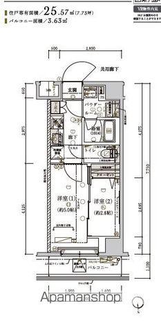 メインステージ浮間舟渡(2K/6階)の間取り写真