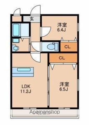 NEIGHBORS(2LDK/2階)の間取り写真