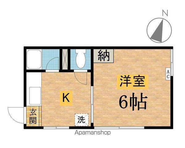 ホワイトウィング楢原(1K/2階)の間取り写真