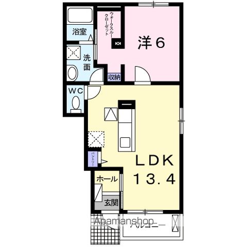 MAISON SATSUKI(1LDK/1階)の間取り写真