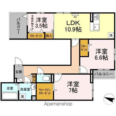 ラ カーサ フェリシダ(3LDK/2階)の間取り写真