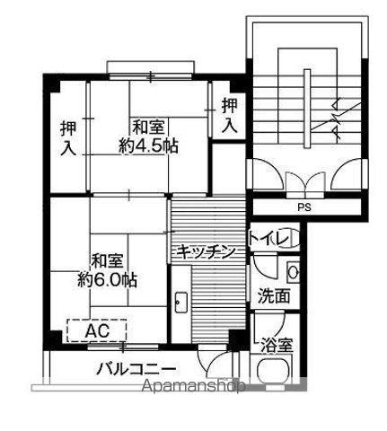 ビレッジハウス白鳥(2K/3階)の間取り写真