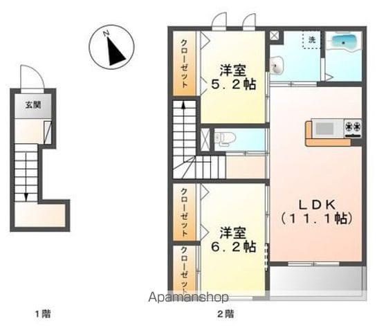CHERRY BLOSSOM TOKIMUNE(2LDK/2階)の間取り写真