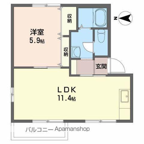 グレースフル赤坂C(1LDK/2階)の間取り写真