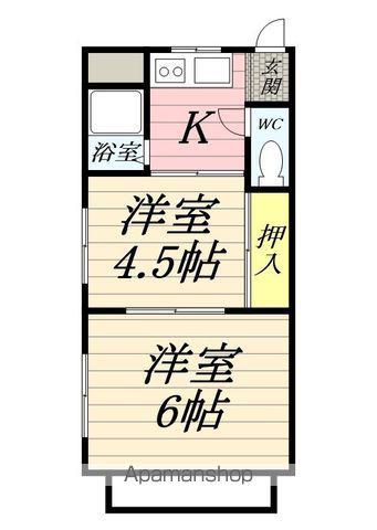 ハイツ吉原(2K/1階)の間取り写真