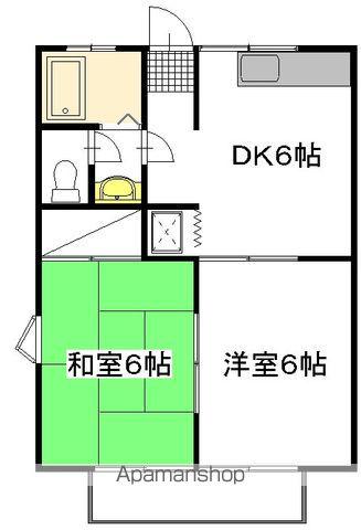 スカイハイツK1(2DK/1階)の間取り写真