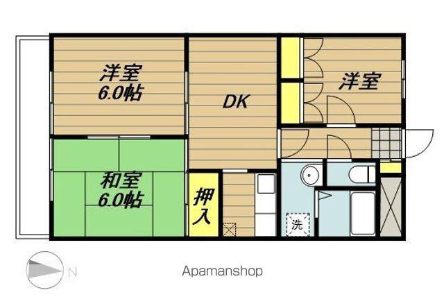 パレグランドール(3DK/4階)の間取り写真