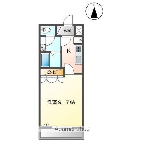 グリーンヒルズB(1K/2階)の間取り写真
