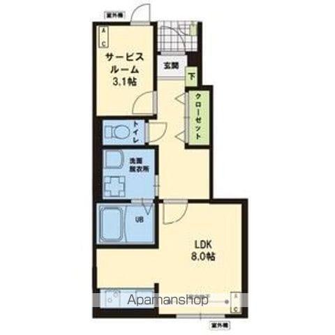 LE CHAT BLANC(1K/1階)の間取り写真