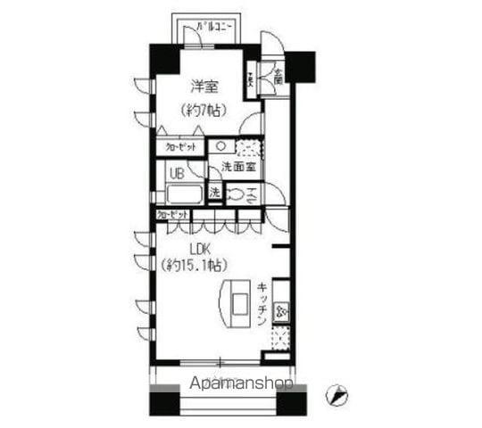 パークキューブ日本橋水天宮(1LDK/5階)の間取り写真