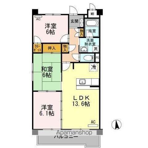 ヴォーリバージュⅢ(3LDK/1階)の間取り写真