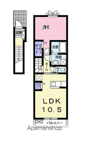 プロスペール(1LDK/2階)の間取り写真