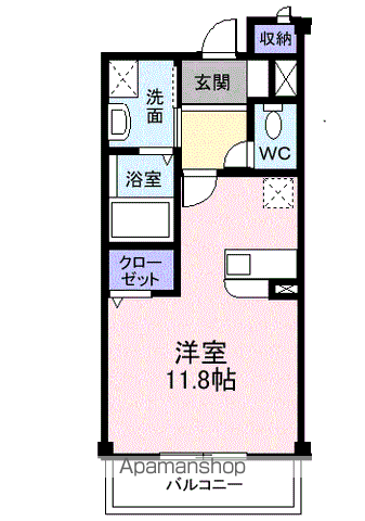 アクセス73(ワンルーム/3階)の間取り写真