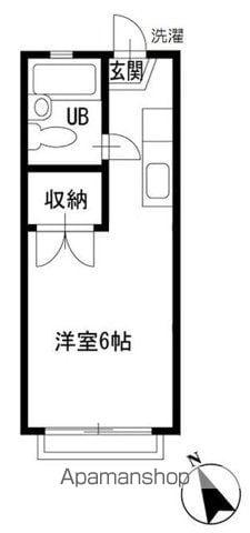 スカイハイツ(ワンルーム/2階)の間取り写真