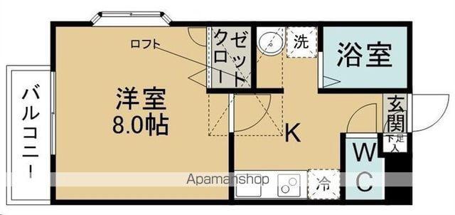 オルヴィエート(1K/2階)の間取り写真