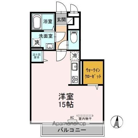 インペリアルコート A/B(ワンルーム/3階)の間取り写真