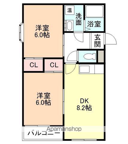 フジハイツ(2DK/2階)の間取り写真