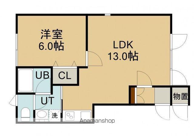パステルコート五稜郭(1LDK/2階)の間取り写真