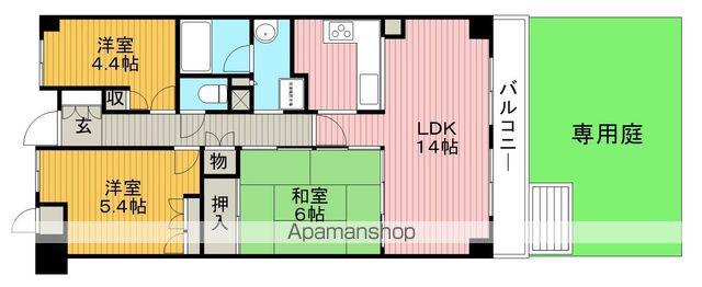 豊中春日町パークハウス(3LDK/2階)の間取り写真