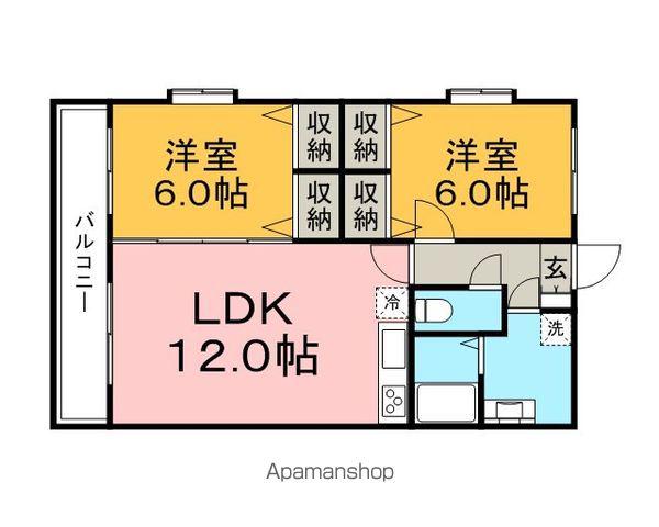 グリーンヒルズ東山Ⅱ(2LDK/3階)の間取り写真