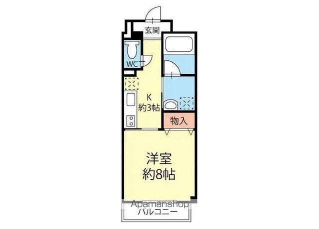 千歳橋ビル(1K/4階)の間取り写真