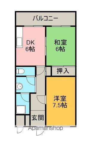 横山ビル(2DK/4階)の間取り写真