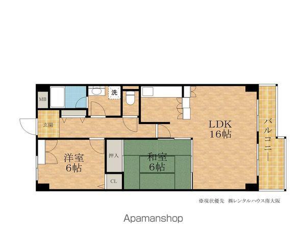 COLLECTION東岸和田(2LDK/6階)の間取り写真