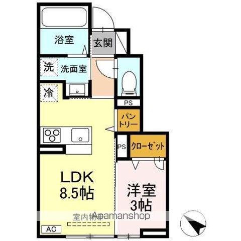 レスア柏崎II(1LDK/1階)の間取り写真