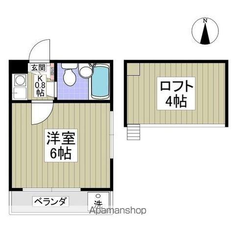 ジュネパレス松戸第67(1K/2階)の間取り写真