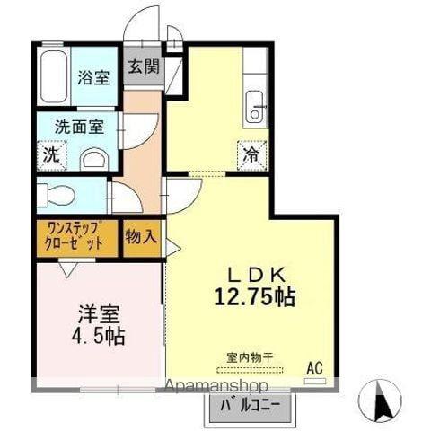 リシェス・オカザキⅣ(1LDK/1階)の間取り写真