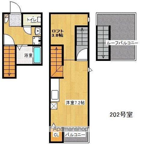 MAISONETIC CYNTHIA(ワンルーム/2階)の間取り写真