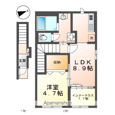 プラン デスポワール(1LDK/2階)の間取り写真