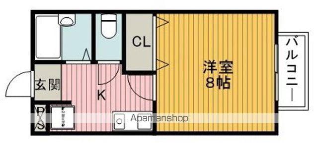 ラークハウス(1K/2階)の間取り写真