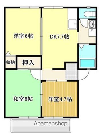 Uパーム C棟(3LDK/2階)の間取り写真