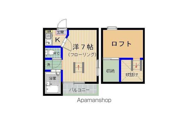 ラフィーネアルブルA・B棟(1K/1階)の間取り写真