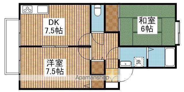マイ・ファミールⅡ(2DK/1階)の間取り写真