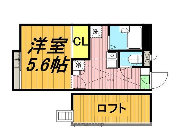 レオパレス輝(1K/1階)の間取り写真