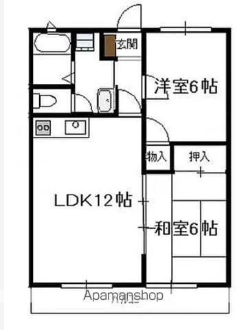 シャルマンK(2LDK/2階)の間取り写真